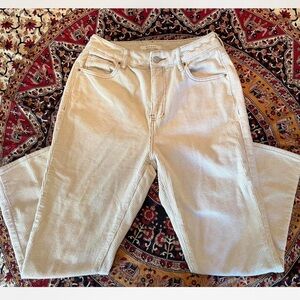 PacSun Women's Light Cream Straight Leg Jeans